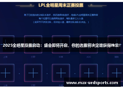2025全明星投票启动：盛会即将开启，你的选票将决定谁获得殊荣！