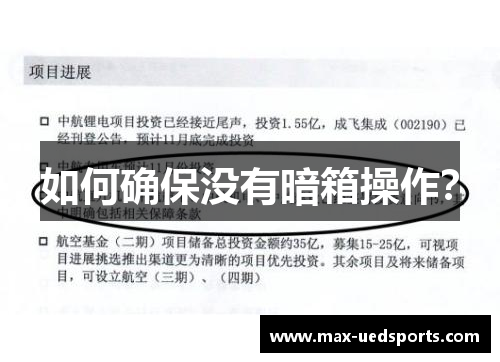 如何确保没有暗箱操作？